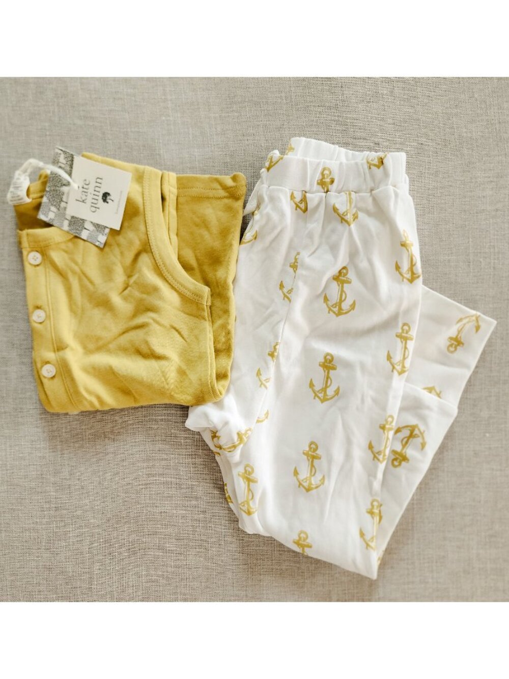 Kate Quinn Golden Anchor Panda Pants 5Y and Matching Tank Top 6Y